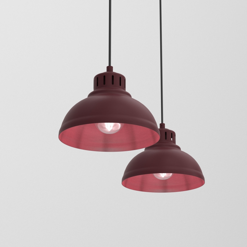 Pendel på ledning SVEN 2xE27/15W/230V bordeaux