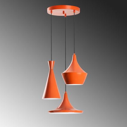 Pendel på ledning TOM 3xE27/40W/230V orange