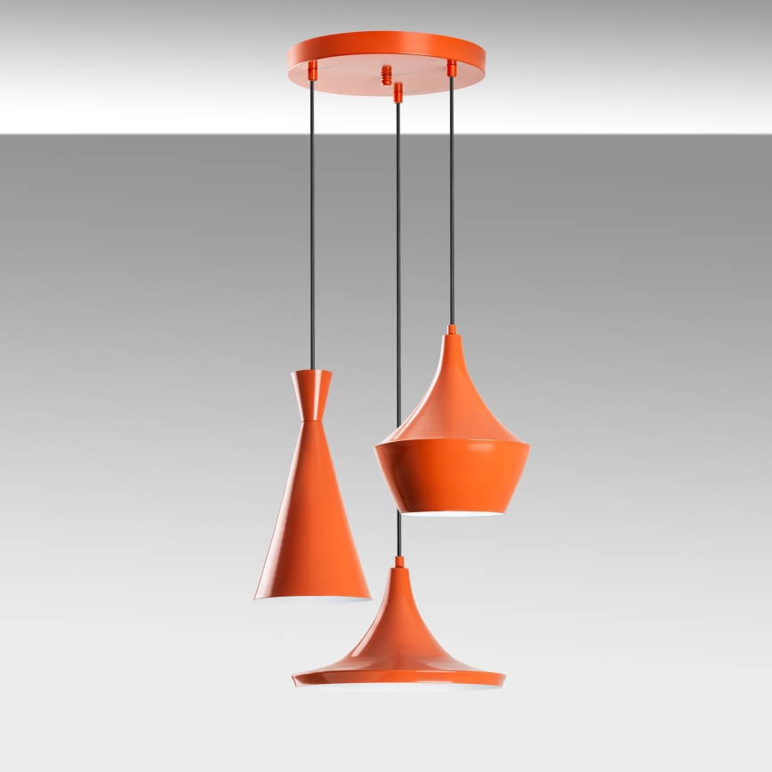Pendel på ledning TOM 3xE27/40W/230V orange