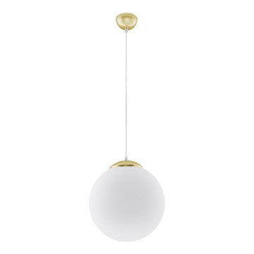 Pendel på ledning TOYA 1xE27/60W/230V Ø 30 cm hvid/guld
