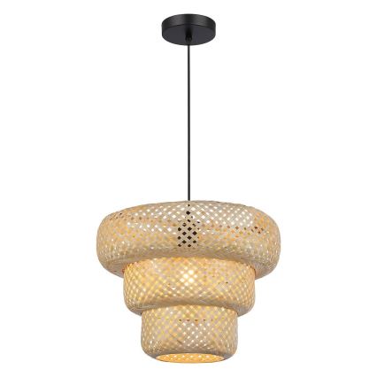 Pendel på ledning TULUM 1xE27/15W/230V Ø 35 cm bambus