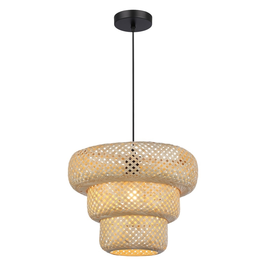 Pendel på ledning TULUM 1xE27/15W/230V Ø 35 cm bambus
