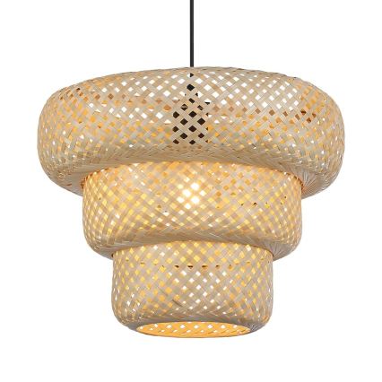 Pendel på ledning TULUM 1xE27/15W/230V Ø 35 cm bambus