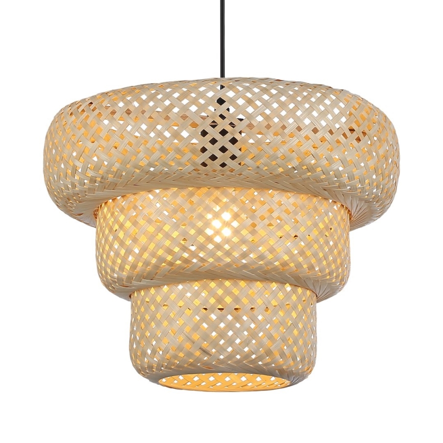 Pendel på ledning TULUM 1xE27/15W/230V Ø 35 cm bambus