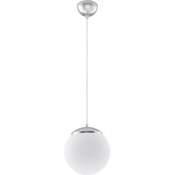 Pendel på ledning UGO 1xE27/15W/230V Ø 20 cm hvid