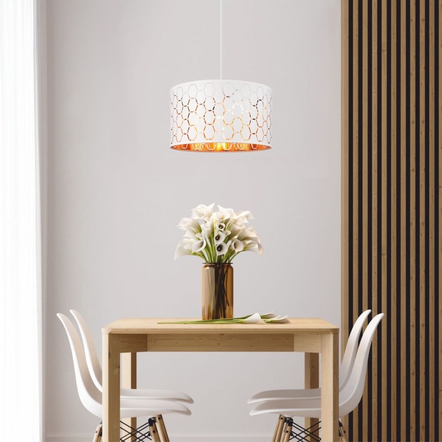 Pendel på ledning ULLE 1xE27/15W/230V hvid