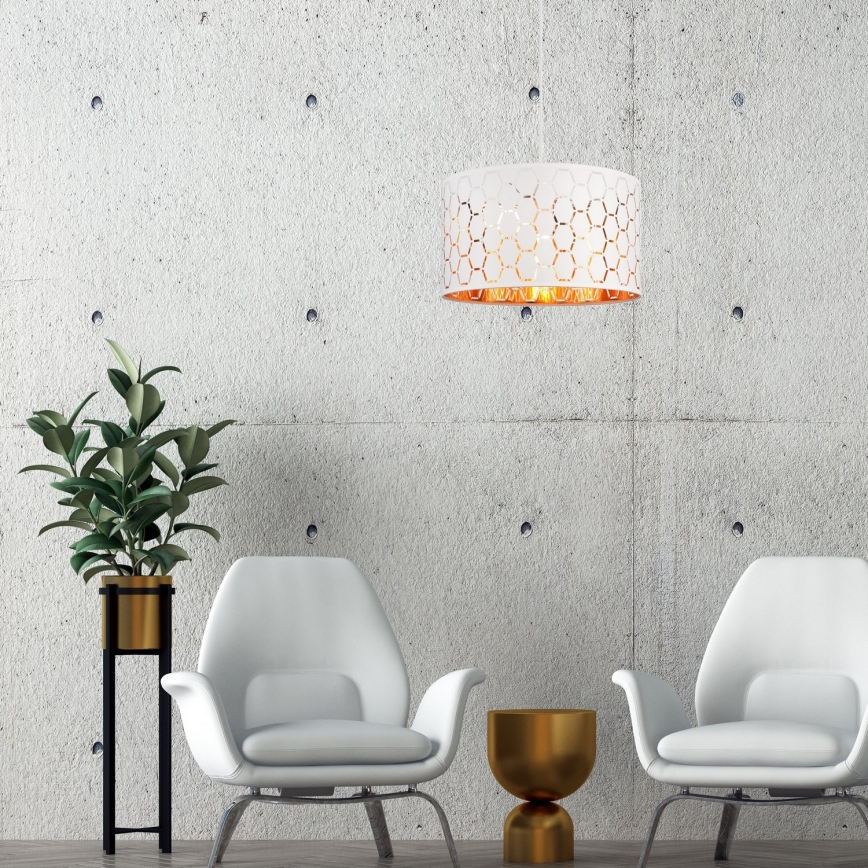 Pendel på ledning ULLE 1xE27/15W/230V hvid