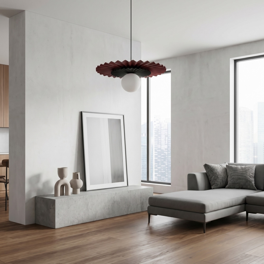 Pendel på ledning UMBRA 1xG9/8W/230V sort/rød