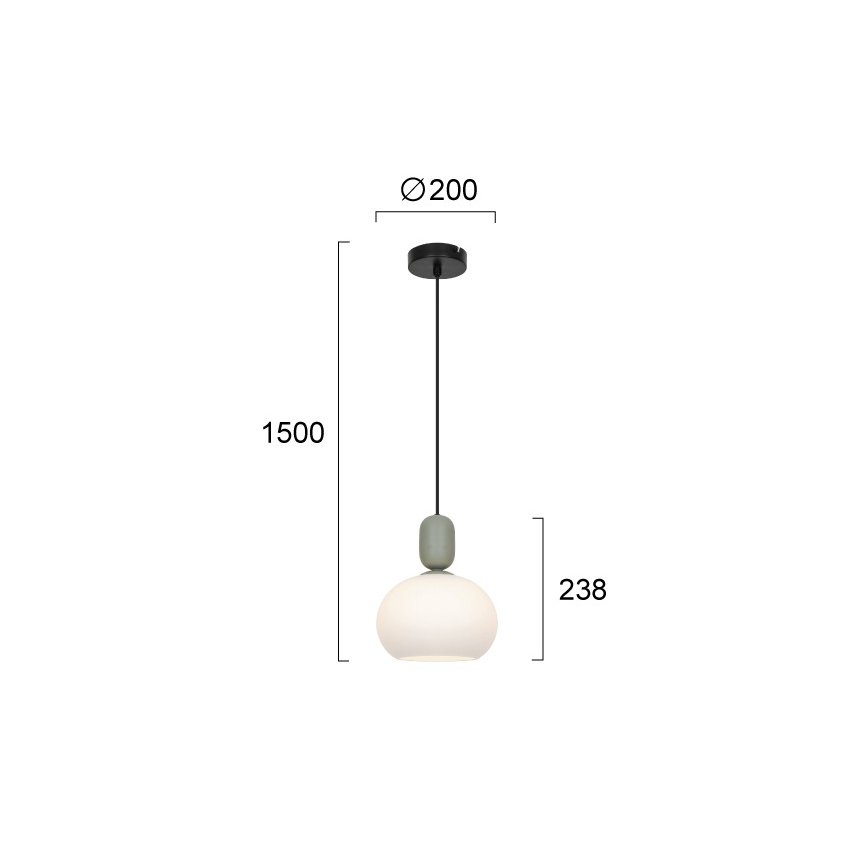 Pendel på ledning VALISIA 1xE27/40W/230V sort/olivengrøn