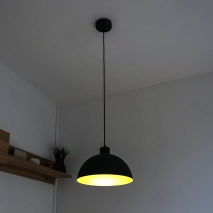 Pendel på ledning VESPER 1xE27/15W/230 Ø 18 cm sort/guld