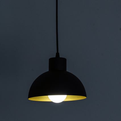 Pendel på ledning VESPER 1xE27/15W/230 Ø 18 cm sort/guld