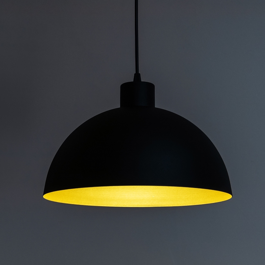 Pendel på ledning VESPER 1xE27/15W/230 Ø 18 cm sort/guld