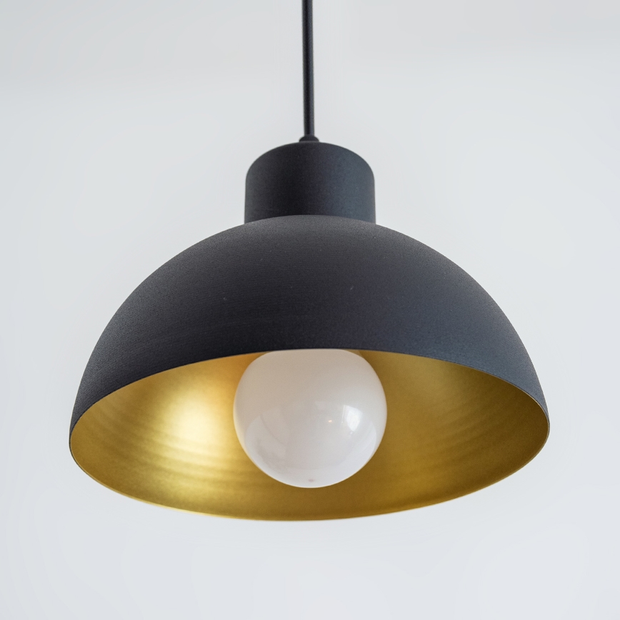 Pendel på ledning VESPER 1xE27/15W/230 Ø 18 cm sort/guld