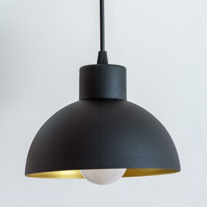 Pendel på ledning VESPER 1xE27/15W/230 Ø 18 cm sort/guld