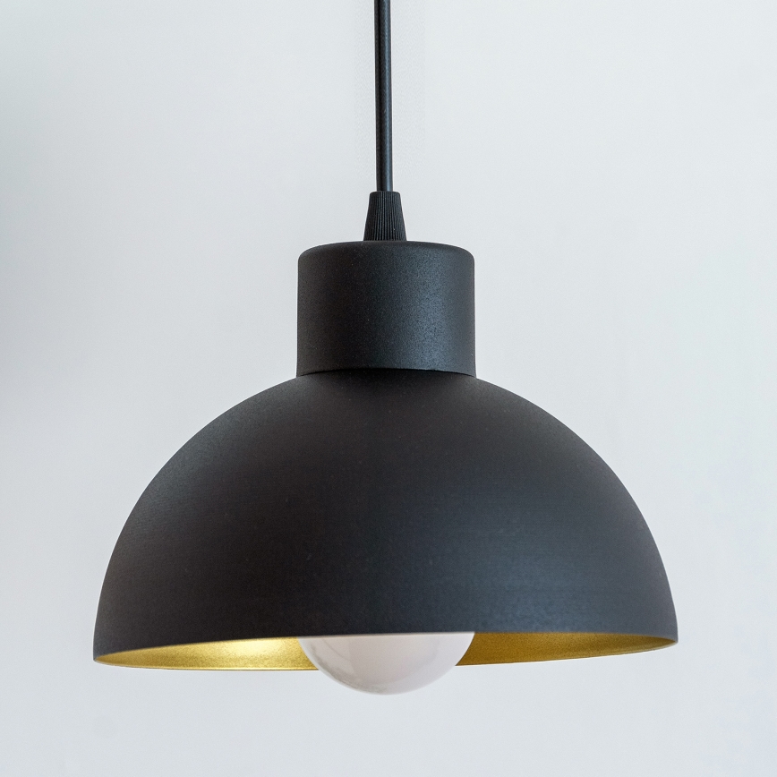 Pendel på ledning VESPER 1xE27/15W/230 Ø 18 cm sort/guld