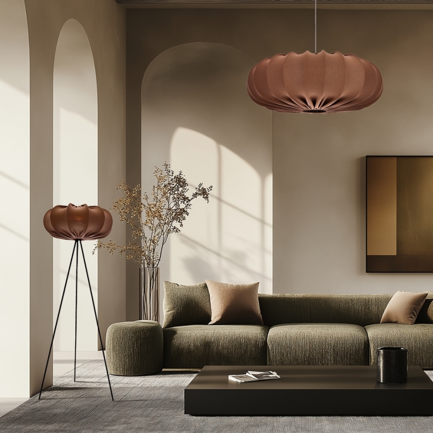 Pendel på stålwire CAFEE 1xE27/40W/230V Ø 66 cm brun