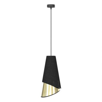 Pendel på stålwire MODA 1xE27/15W/230V sort/guld