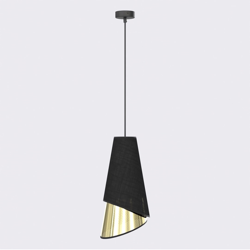 Pendel på stålwire MODA 1xE27/15W/230V sort/guld