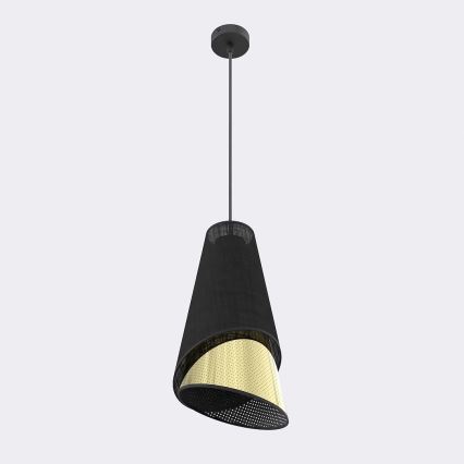Pendel på stålwire MODA 1xE27/15W/230V sort/guld