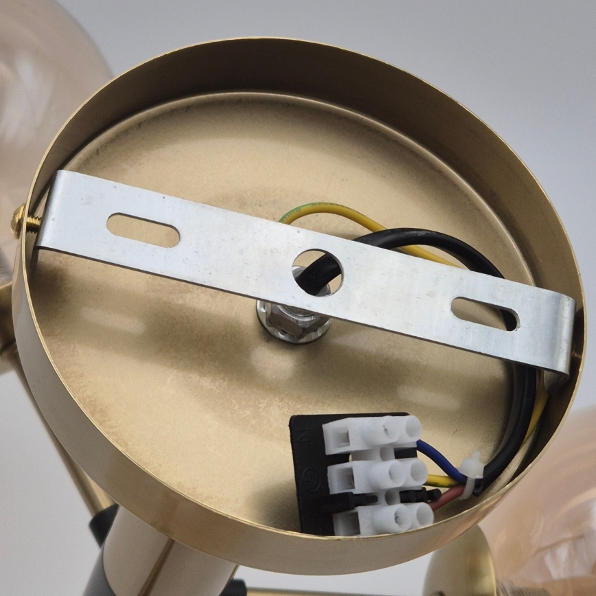 Pendel på stang GEORGIA 3xG9/5W/230V guldfarvet/røget beige