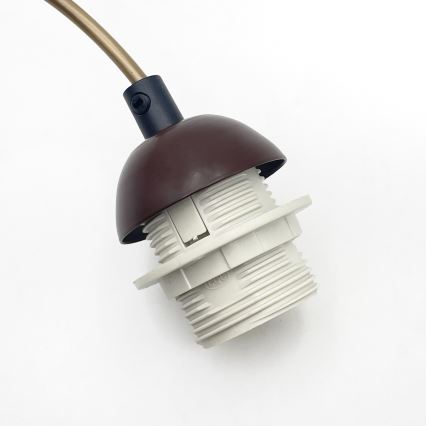 Pendel på wire AIDA 1xE27/60W/230V Ø 25 cm eg/brun/hvid