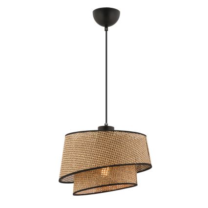 Pendel på wire BARETTE 1xE27/60W/230V brun/sort