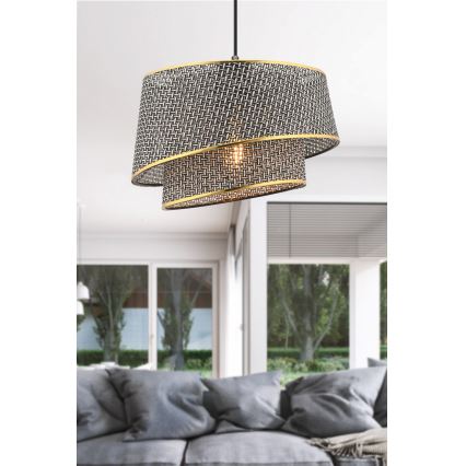 Pendel på wire BARETTE 1xE27/60W/230V grå/guld