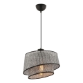 Pendel på wire BARETTE 1xE27/60W/230V grå/sort