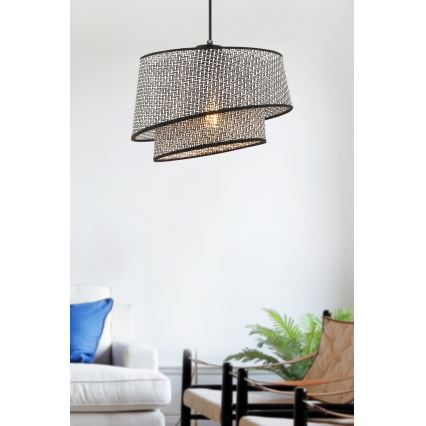 Pendel på wire BARETTE 1xE27/60W/230V grå/sort