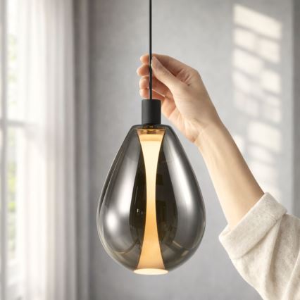 Pendel på wire DENSO 1xG9/5W/230V Ø 20 cm sort krom