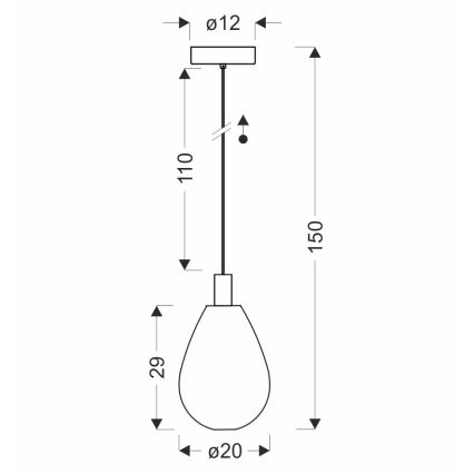 Pendel på wire DENSO 1xG9/5W/230V Ø 20 cm sort krom