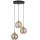 Pendel på wire DEVI 3xE27/15W/230V sort/røgfarvet beige