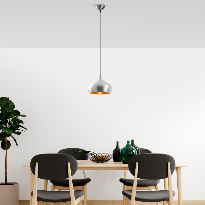 Pendel på wire DODO 1xE27/40W/230V mat krom