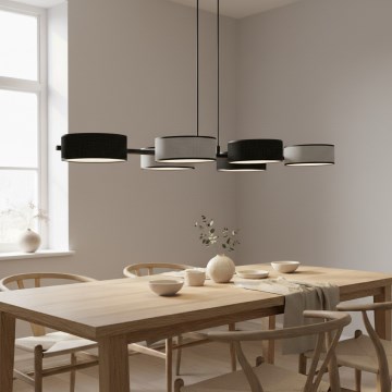 Pendel på wire DRUMZ 6xE14/10W/230V sort/grå