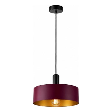 Pendel på wire HAKI 1xE27/60W/230V vinrød/sort