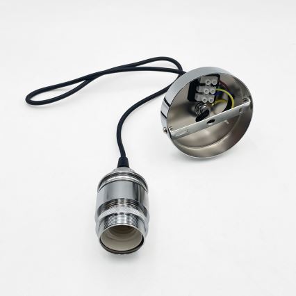 Pendel på wire JULL 1xE27/15W/230V blank krom/klar