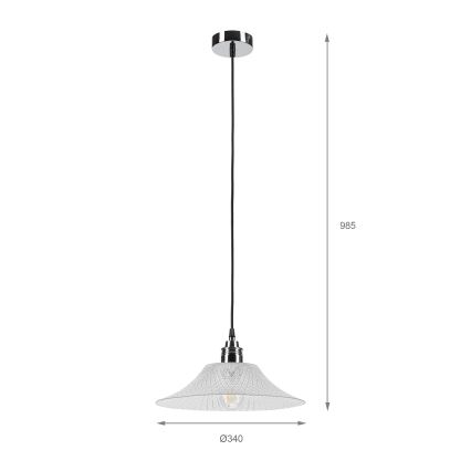 Pendel på wire JULL 1xE27/15W/230V blank krom/klar