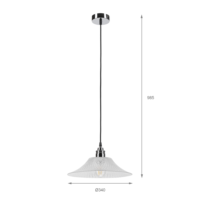 Pendel på wire JULL 1xE27/15W/230V blank krom/klar