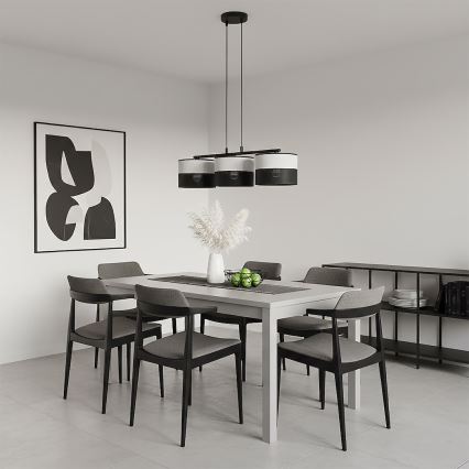 Pendel på wire KARBON 3xE27/15W/230V sort/grå