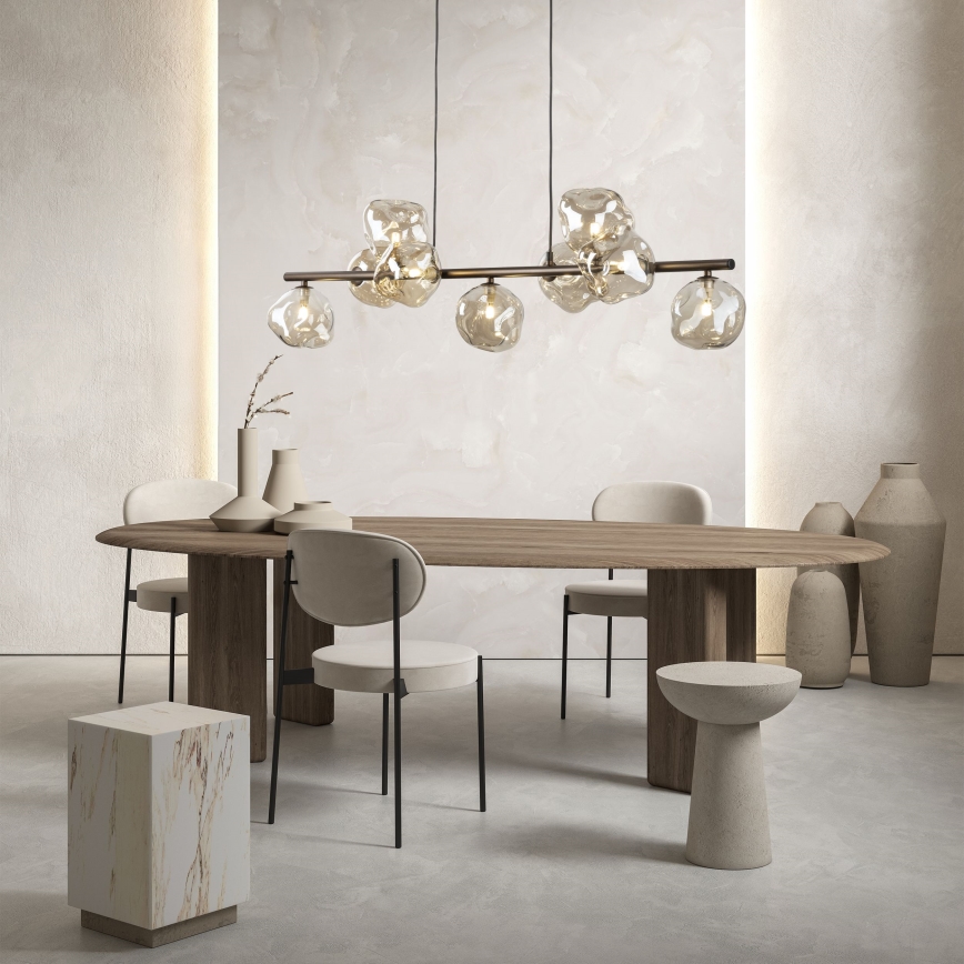 Pendel på wire LAVA 9xG9/8W/230V bronze/røgfarvet beige
