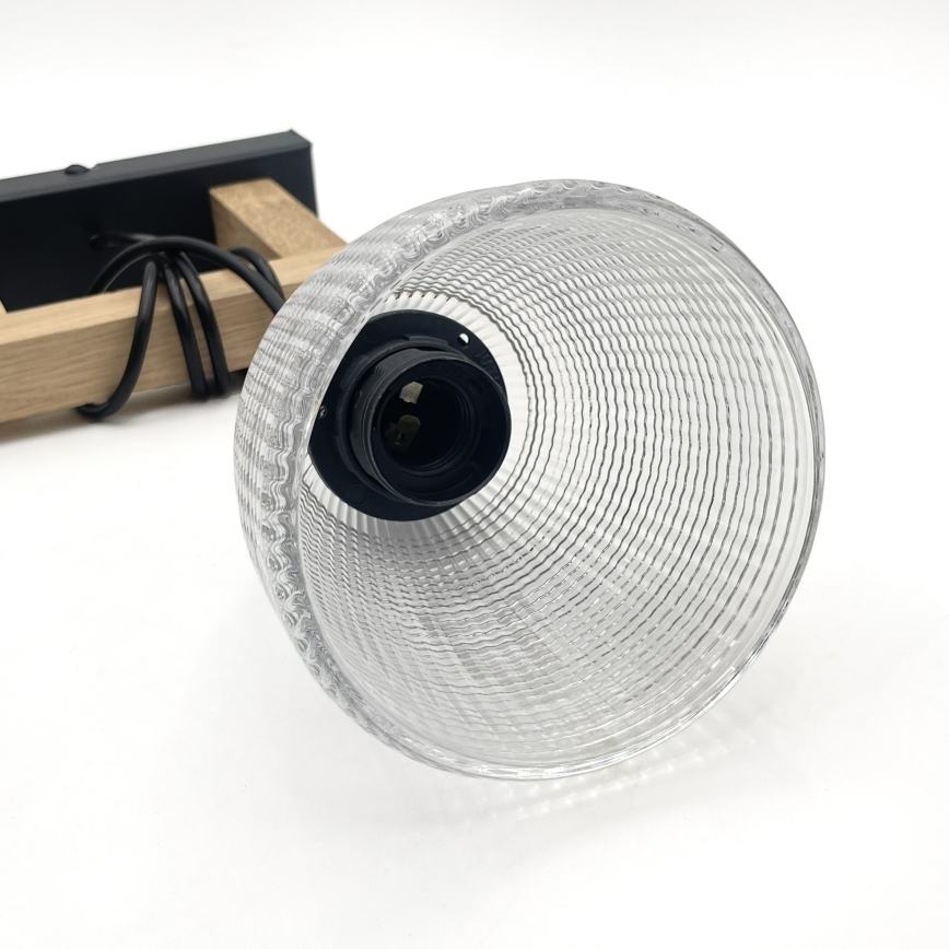 Pendel på wire LEANDRA 1xE27/15W/230V eg/sort