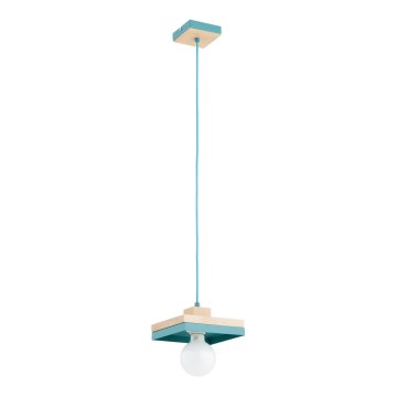 Pendel på wire MIKO 1xE27/15W/230V mint/beige