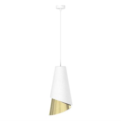 Pendel på wire MODA 1xE27/15W/230V hvid/guld