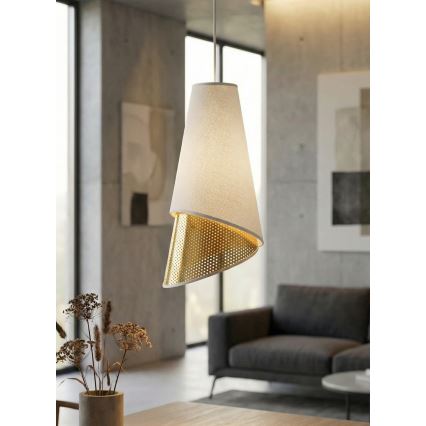 Pendel på wire MODA 1xE27/15W/230V hvid/guld