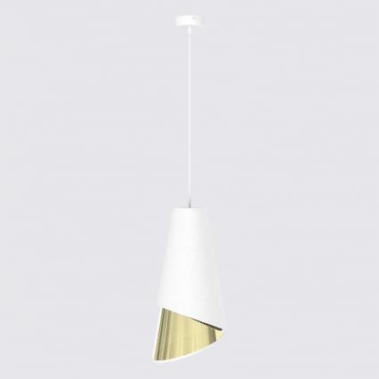 Pendel på wire MODA 1xE27/15W/230V hvid/guld