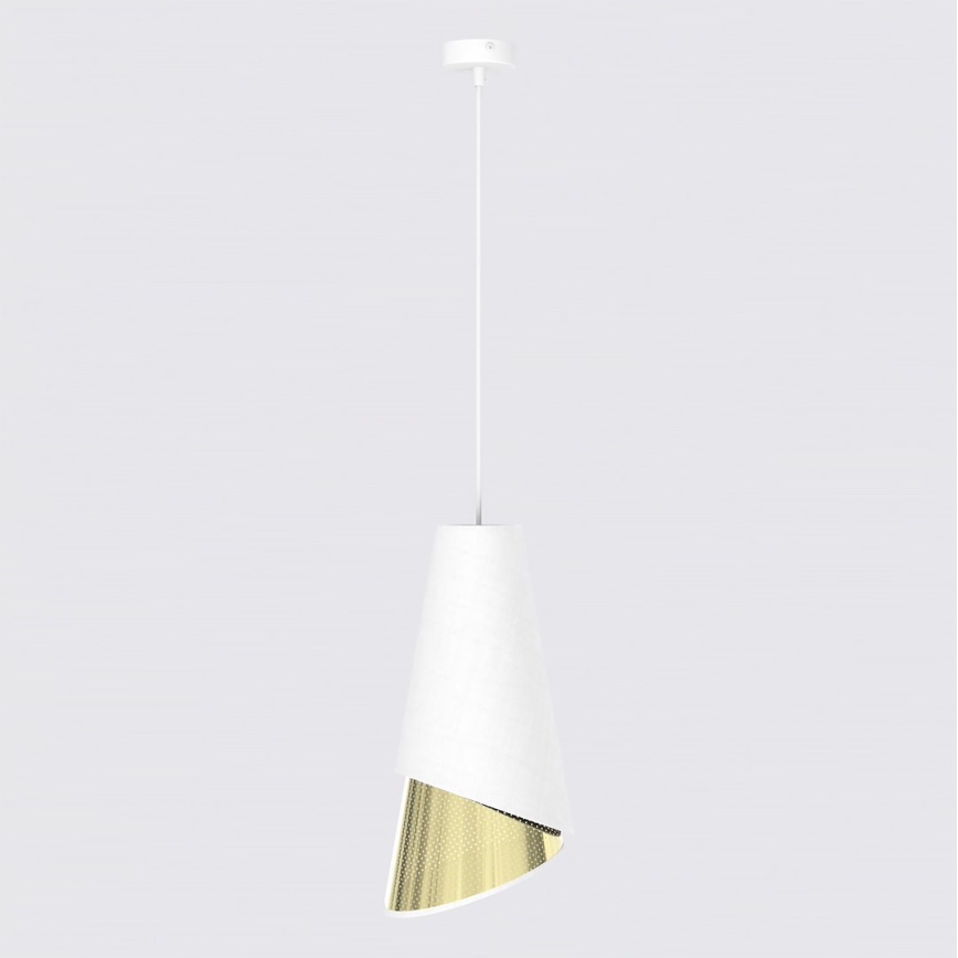 Pendel på wire MODA 1xE27/15W/230V hvid/guld