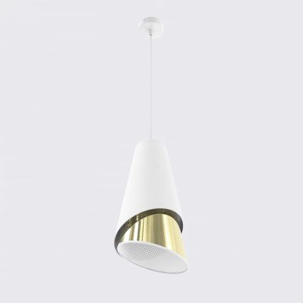 Pendel på wire MODA 1xE27/15W/230V hvid/guld