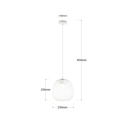 Pendel på wire OVELLA 1xGX53/10W/230V Ø 25 cm cremefarvet