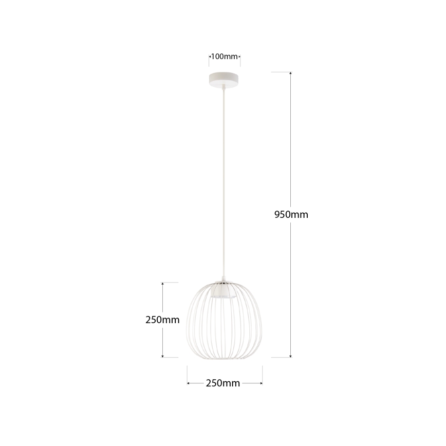 Pendel på wire OVELLA 1xGX53/10W/230V Ø 25 cm cremefarvet
