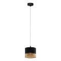 Pendel på wire PAGLIA 1xE27/15W/230V sort/rattan